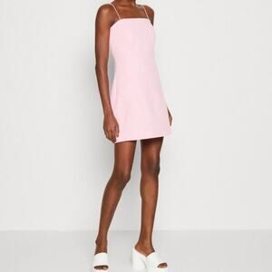 NWT Mossman Pink Cotton Blend Spaghetti Strap The Shallow Mini Dress • Size 4
